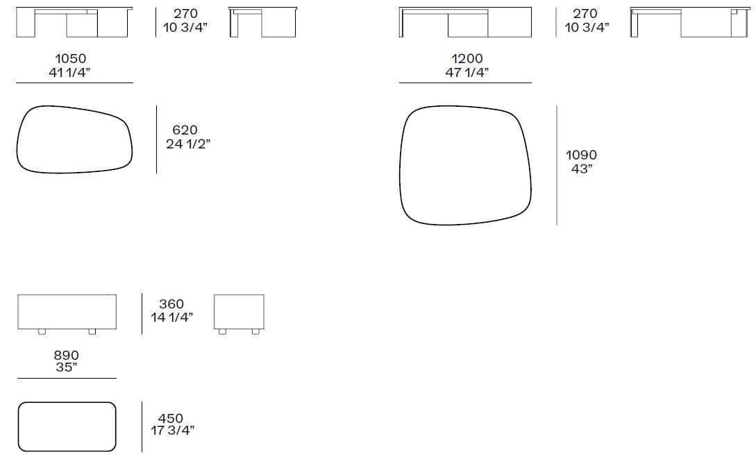 Низкий журнальный столик для гостиной Poliform KOISHI ARCH-00053869 - Вид №4