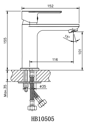 HB10505 Смеситель для раковины , хром Haiba  - Вид №2