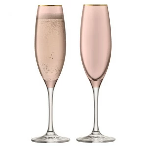 Набор из 2 бокалов флейт для шампанского 225 мл коричневый Sorbet LSA INTERNATIONAL SORBET 00-3863201 Прозрачный;розовый