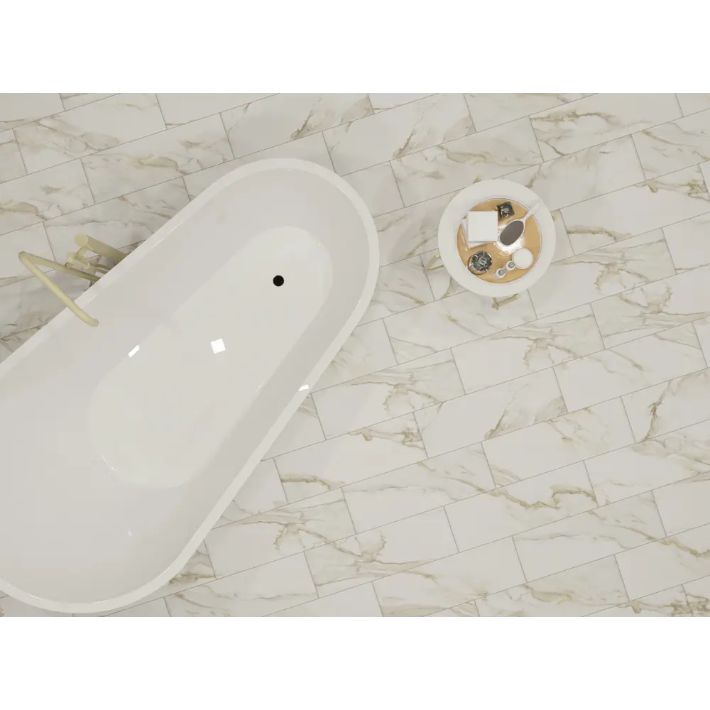 Глазурованный керамогранит Global Tile Alfa_GT 19.7x60 см 1.182 м² матовый цвет белый 89456534 STLM-2194367 - Вид №5
