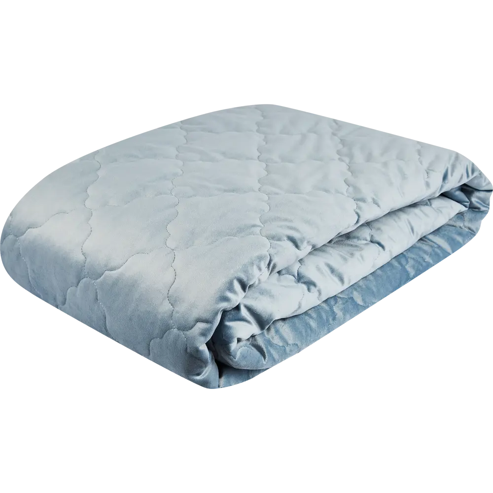 Покрывало Ромб 220x240 см бархат цвет серо-голубой Бельвита STLM-2176374