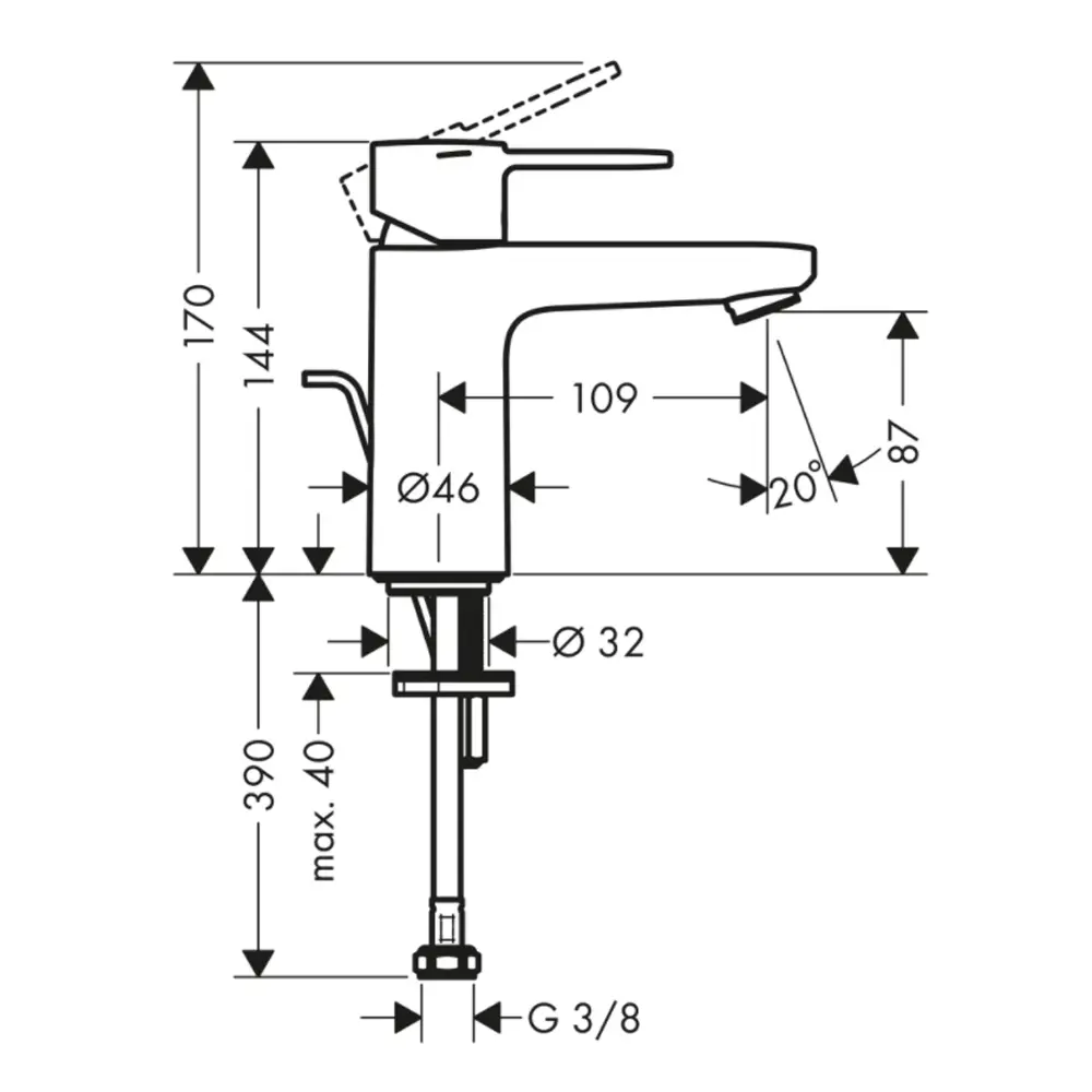 Смеситель для раковины Hansgrohe Vernis 100 однорычажный цвет хром STLM-2158039 - Вид №7