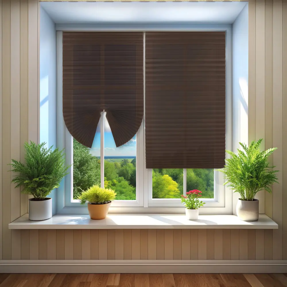 Штора плиссе MU-SB01 90x190 см полиэстер темно-коричневая МАГИЯ УЮТА STLM-2129356 - Вид №4