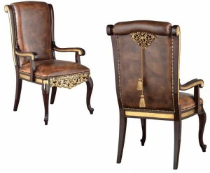 A.R. Arredamenti Мягкое кожаное кресло с подлокотниками Grand royal 409/p
