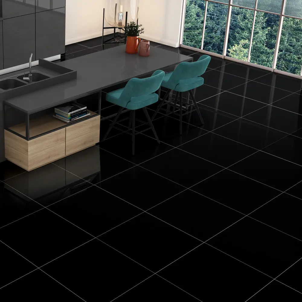 Керамогранит Concor Super Black 60x60 см 1.44 м² полированный цвет черный