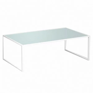 Журнальный столик белый с матовым стеклом 100 см London lite white INTELLIGENT DESIGN  260861 Белый
