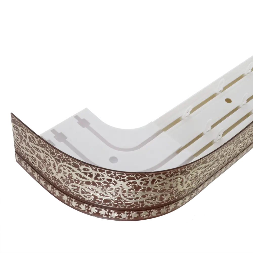 Карниз трехрядный «Прима», 200 см, пластик, цвет тёмный дуб DOMLEGRAND STLM-2192307 - Вид №1