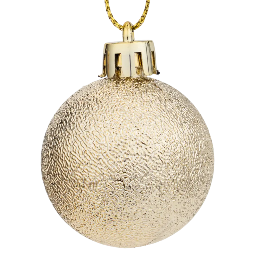 Набор елочных шаров KREAFORTA золотистые с блестками 38 шт (диаметр 4-12 см) 89420562 STLM-1583448 - Вид №7