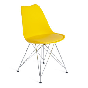 90618868 Стул Стул tulip iron chair (mod.ec-123) 83.5х48х54.5 см пластик цвет желтый MODERN STLM-0310420 TETCHAIR