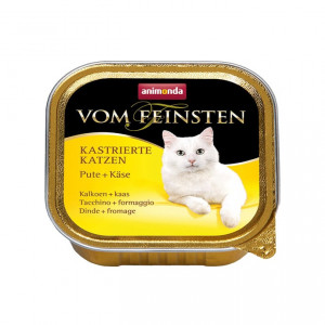 Т0055683 Корм для кошек Vom Feinsten для кастрированных кошек с индейкой и сыром конс. 100г Animonda