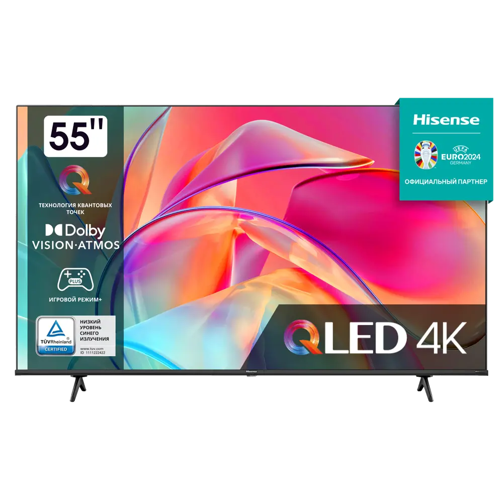 Телевизор Hisense 55E7KQ QLED 4K Smart 55" 139 см цвет черный