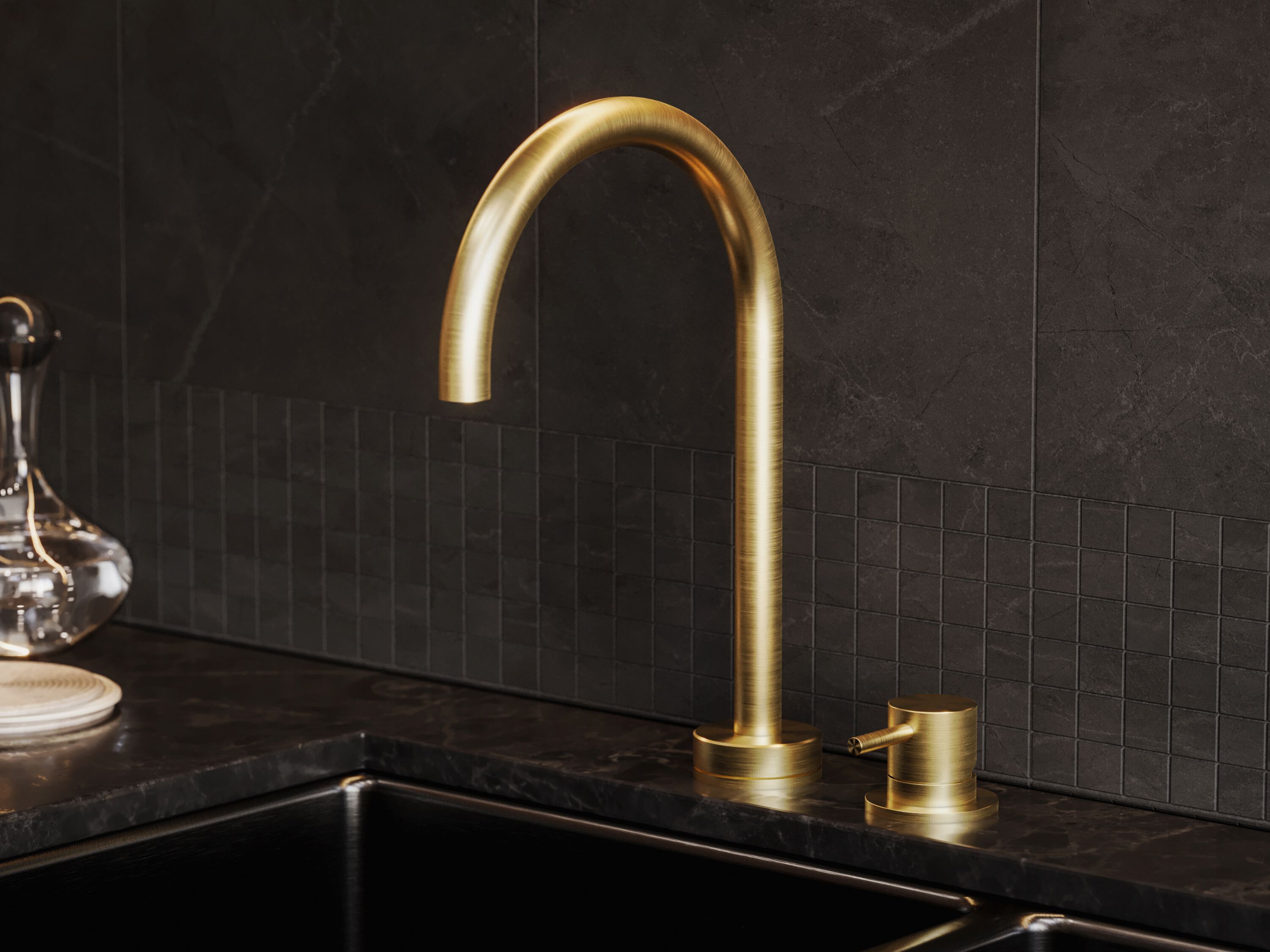 Смеситель для кухни из нержавеющей стали с поворотным изливом Fontealta Kitchen ARCH-00050781