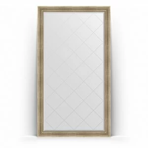BY 6361 Зеркало напольное с гравировкой в багетной раме - серебряный акведук 93 mm EVOFORM Exclusive-G floor