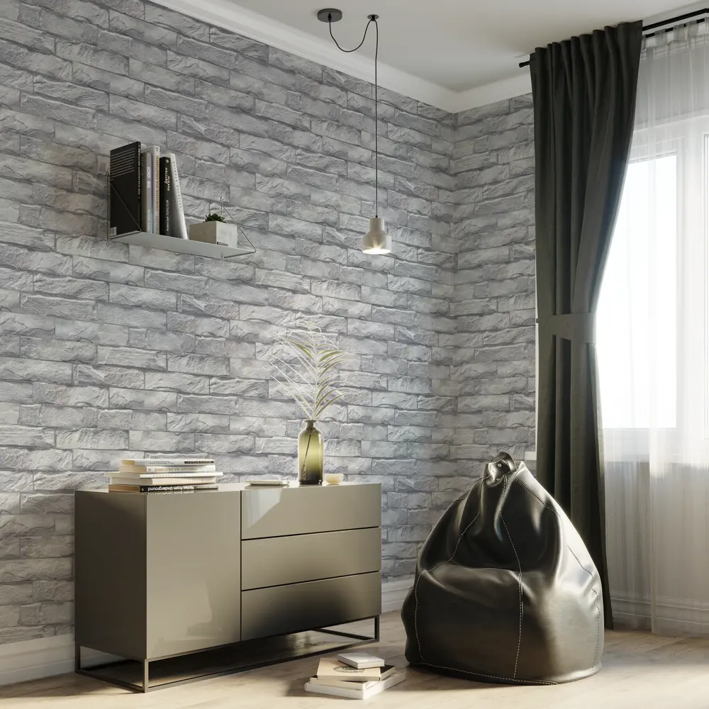 Обои флизелиновые Palitra Family Klinker серые 1.06 м FM72197-41 STLM-2122343 - Вид №3