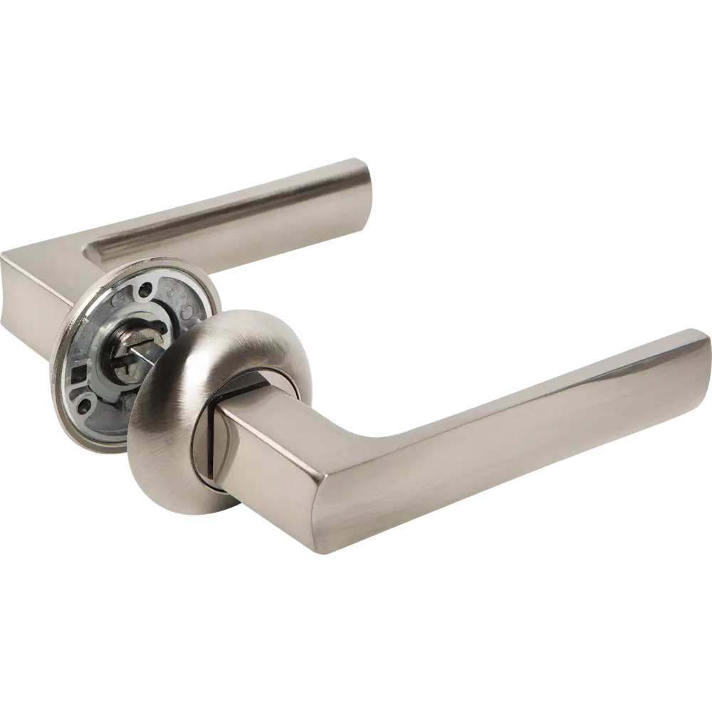 Дверная ручка Punto Ergo JR SN/CP, без запирания, комплект, цвет матовый никель/хром AJAX STLM-2115331