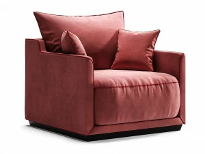 Кресло с мягкими подлокотниками и подушками коралловое Soho THE IDEA ДИЗАЙНЕРСКИЕ 00-3952361 Красный