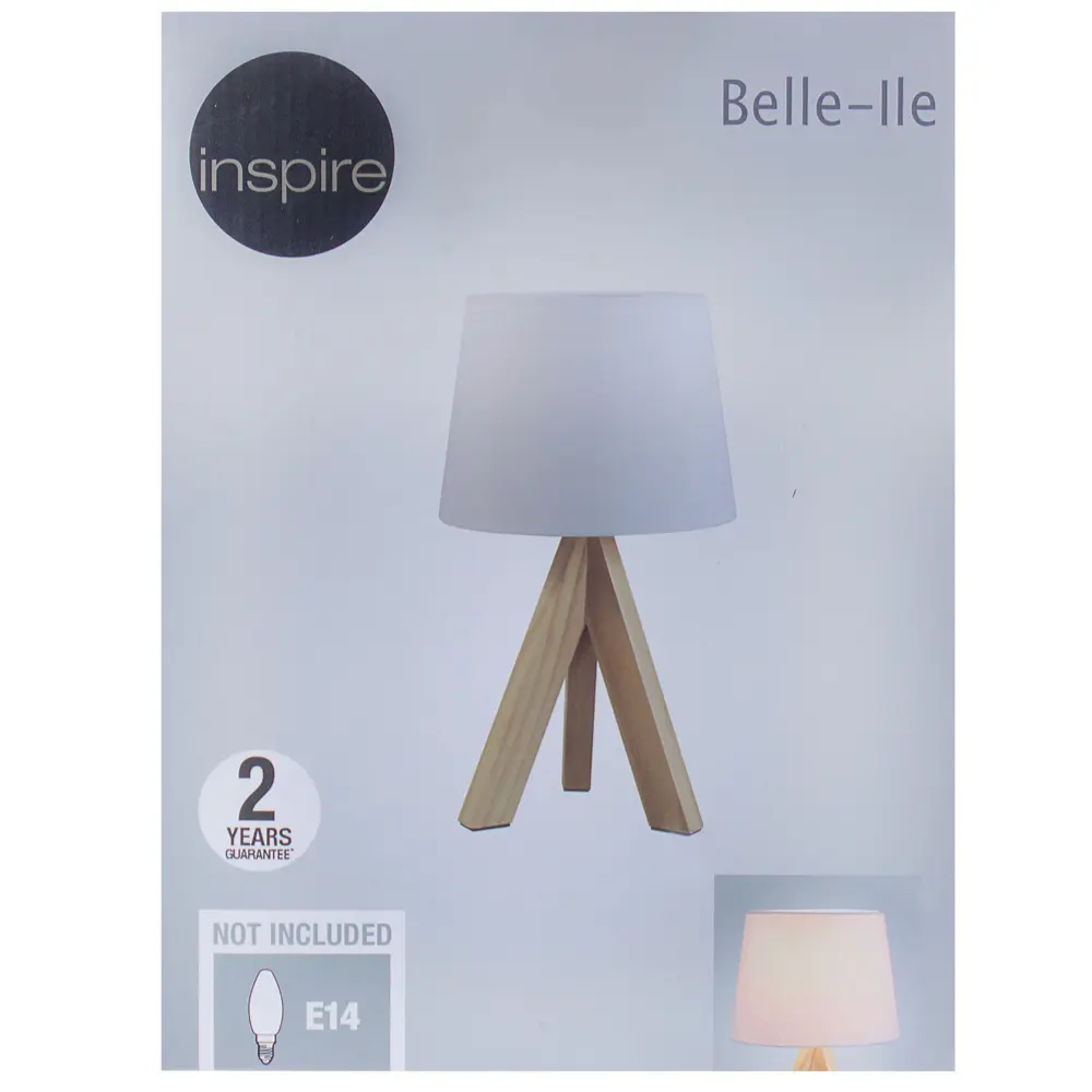 Настольная лампа Inspire Belle-Ile 1xE14x40 Вт, дерево/ткань, цвет белый STLM-2032140 - Вид №4