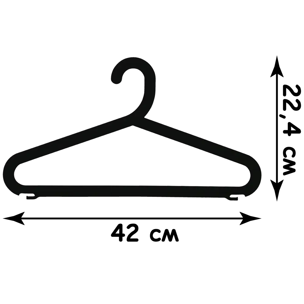 Набор вешалок 42x22.4x1.6 полипропилен 4 шт цвет чёрный Santreyd STLM-2052181 - Вид №1