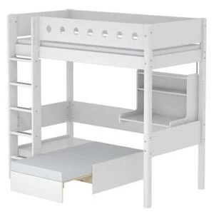 Кровать Flexa White Casa высокая со встроенным модулем, 200 см, белая