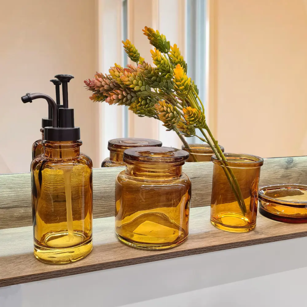 Баночка для ватных дисков Raindrops Янтарь цвет янтарный STLM-2167711 - Вид №1