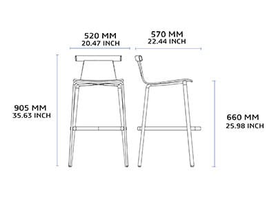 Высокий стул с мягким сиденьем ALKI Atal ARCH-00136789 - Вид №2