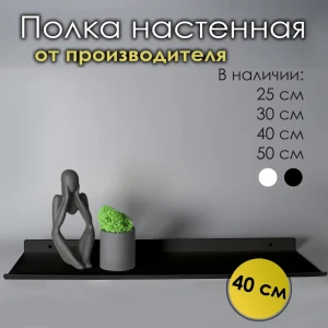 91827818 Полка настенная Blacksteelone 40x12 см металл цвет черный STLM-1425738
