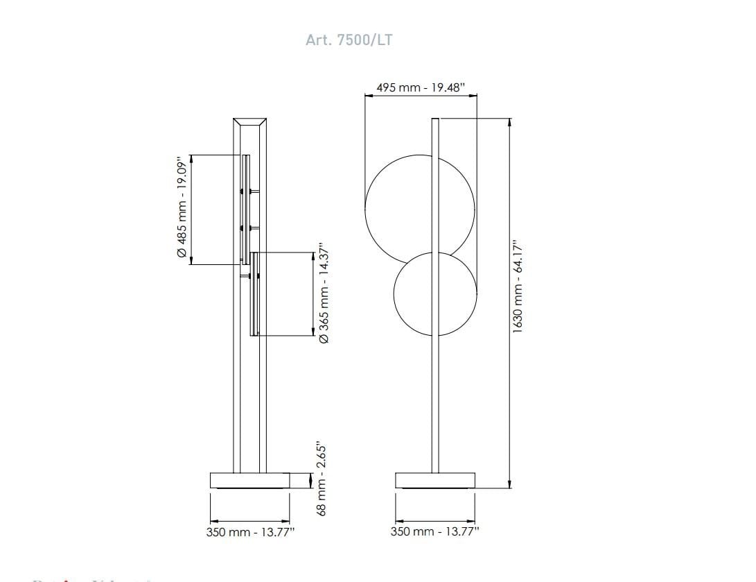 Алебастр и металл светодиодный торшер Patrizia Volpato Luna Nuova ARCH-00034223 - Вид №5