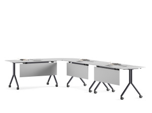 Модульный ламинированный стол для совещаний с системой кабельной втулки