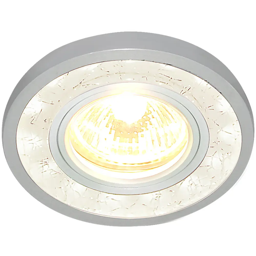 Спот точечный встраиваемый 7020 MR16 с LED-подсветкой под отверстие 60 мм, 1 м², цвет белый/серебро 18712250 STLM-2145548 Elektrostandard 