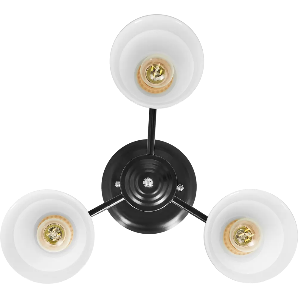 Люстра потолочная Рифма 3 лампы 9 м² цвет чёрный/белый КЛЮЧНИК STLM-2206358 - Вид №3