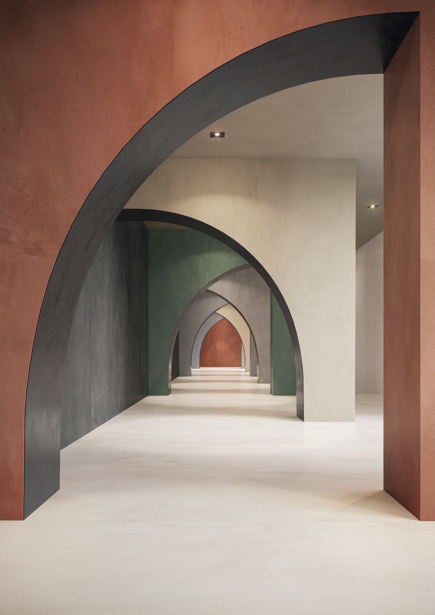 Напольное покрытие из керамогранита для внутреннего и наружного применения с эффектом смолы Ergon пигмент ARCH-00055271 - Вид №1