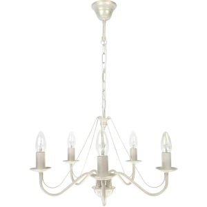 Люстра подвесная 10885, 5 ламп, 20 м², цвет белый