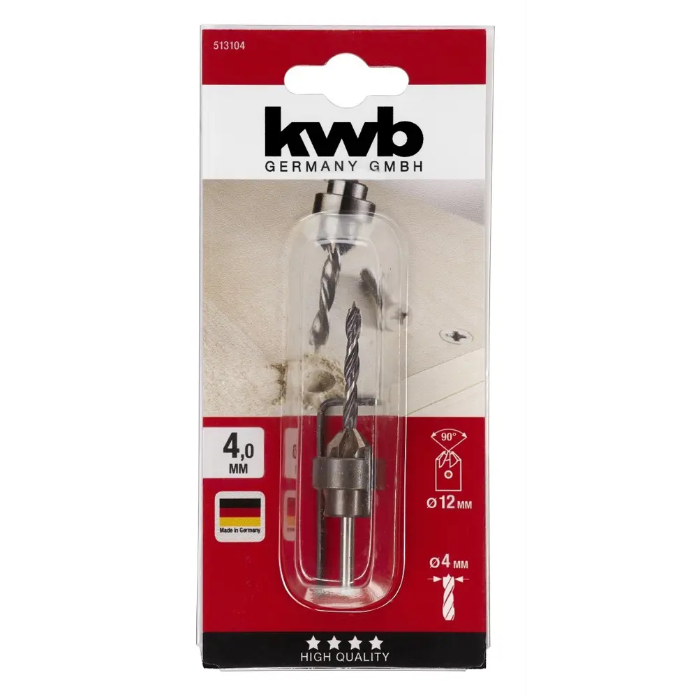 Сверло по дереву KWB 5131-04, с зенкером и ограничителем глубины сверления, 4x75 мм 12555046 STLM-2112100  - Вид №1