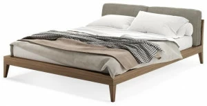PRADDY Двуспальная кровать из дерева с мягким изголовьем  Ml027