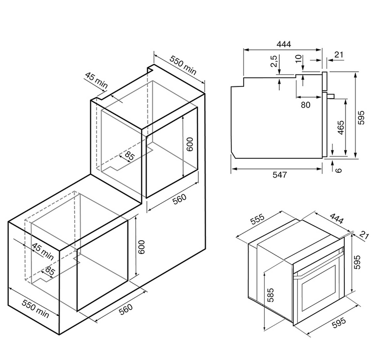 9983642 Электрический духовой шкаф KRONA QUENDEL 60 BL/S черный KRONA1 STDN-0024442 - Вид №16