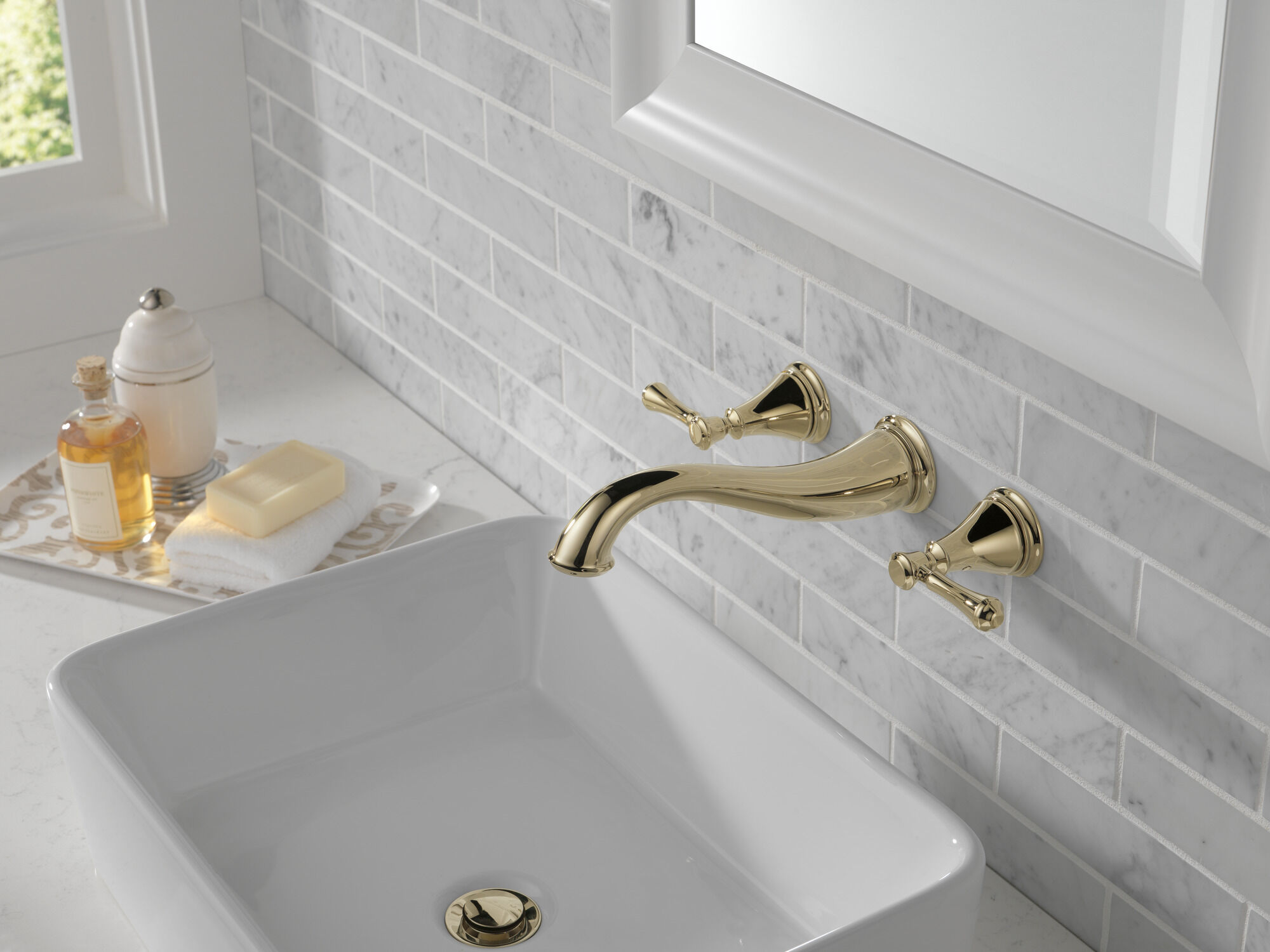 T3597LF-PNWL Накладка для смесителя для ванной комнаты с двумя ручками Delta Faucet Cassidy Полированный никель  - Вид №2