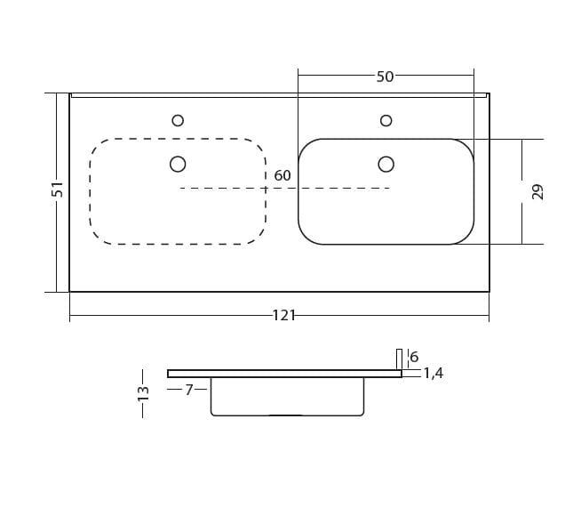 Встраиваемый умывальник из смолы Gaia Mobili Complements ARCH-00028734 - Вид №11
