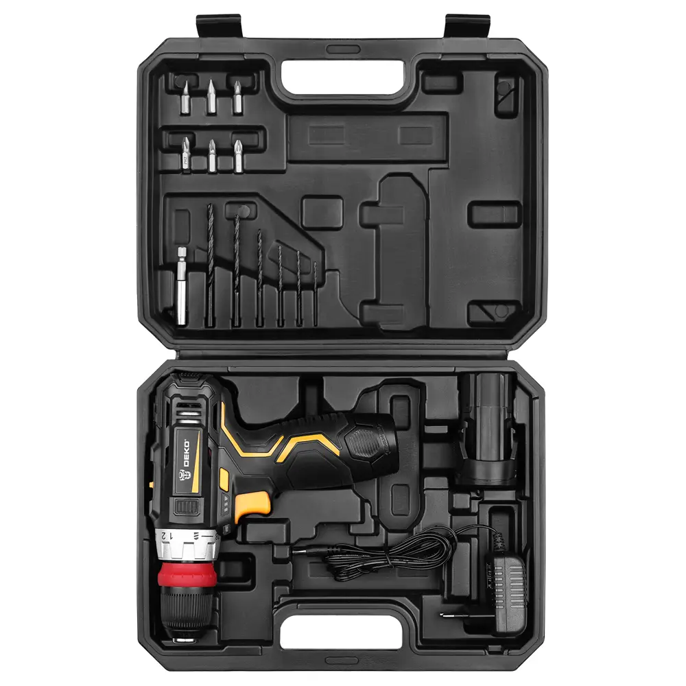 Дрель-шуруповерт аккумуляторная Deko GCD12DU3, 12 В Li-Ion 2x1.5 Ач STLM-2188414 - Вид №7