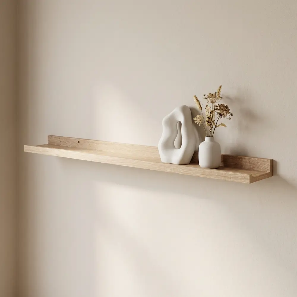 Настенная полка KONSENSA 100x10см со скрытым креплением МДФ цвет дуб STLM-2042387