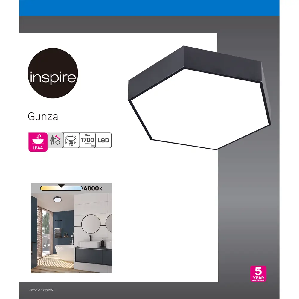 INSPIRE Gunza — влагозащищенный светильник для стильного освещения 85324154 STLM-1580049 - Вид №6