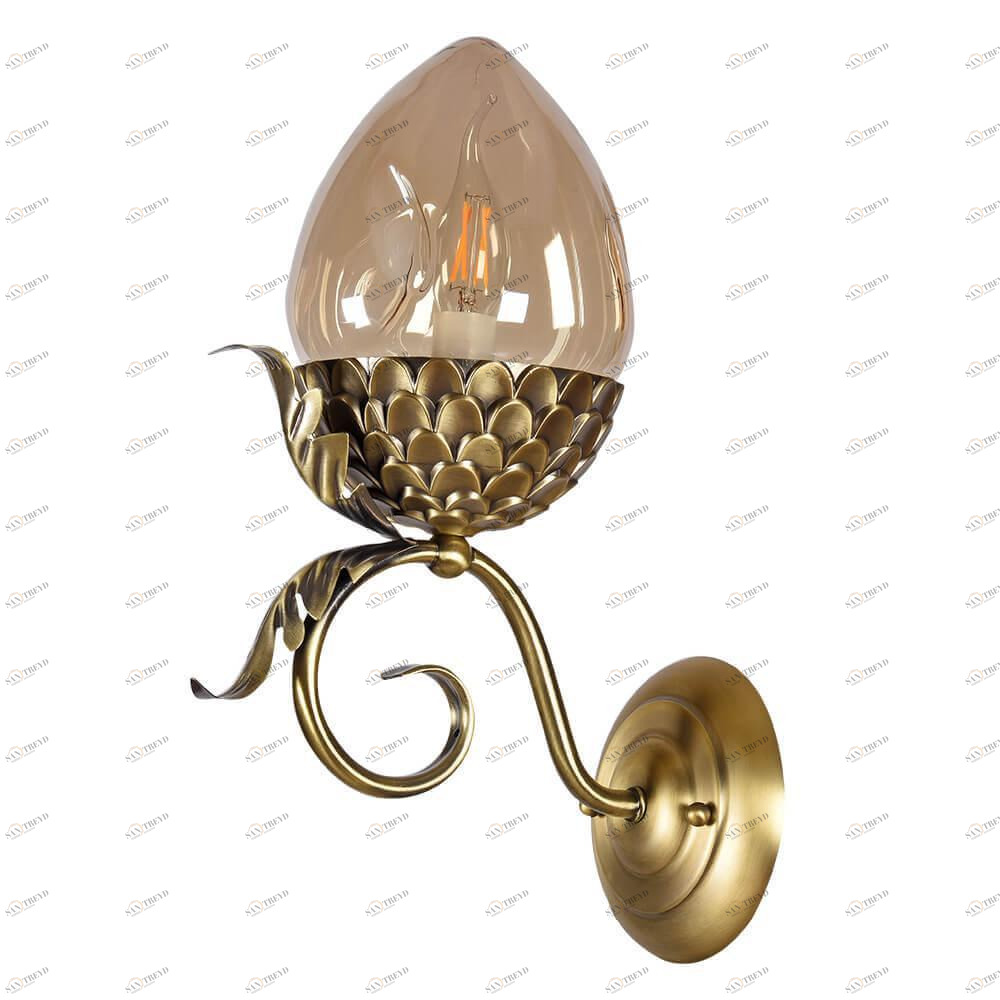 Бра настенное бронзовое Lumien Hall "Оливи" 3304/1W-ABPAB-AM LUMIEN HALL ОЛИВИ 00-3929830 Бронза 