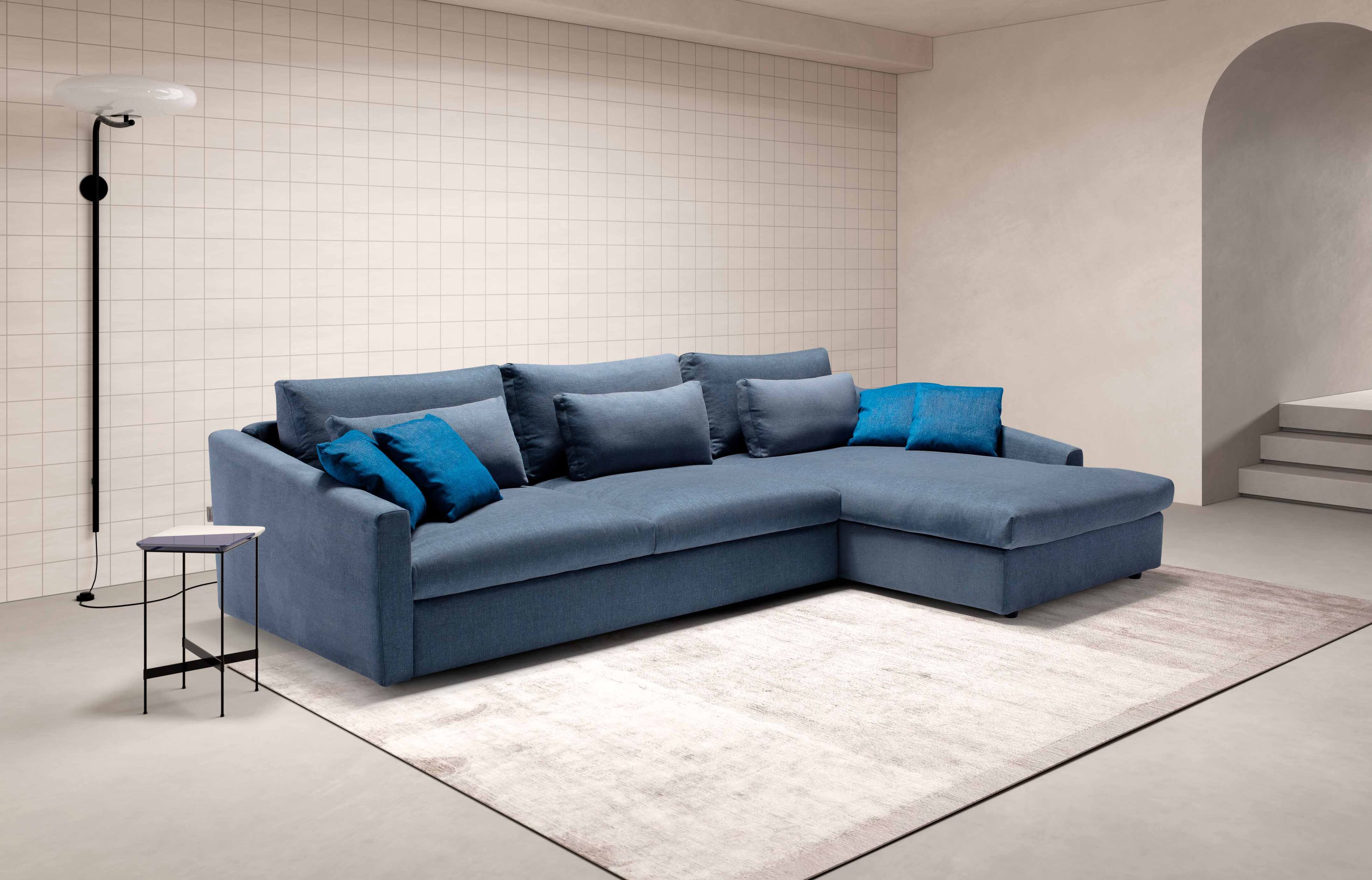 Двуспальный диван-кровать из ткани с полуостровом Dienne Salotti Views II ARCH-00033847 - Вид №1