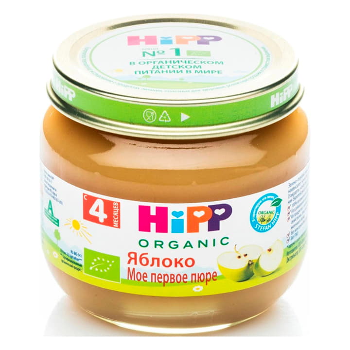 Фруктовое пюре Яблоко с 4 месяцев мое первое пюре HiPP 80 г Santreyd 15603