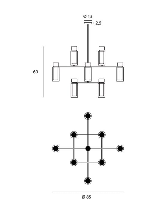 Окрашенная металлическая люстра Tooy Osman ARCH-00083626 - Вид №1