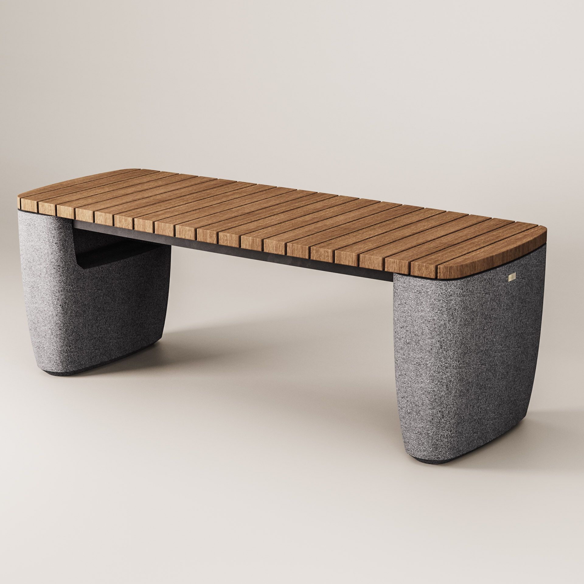 Прямоугольный стол для общественных мест из бетона и дерева Kremen ARCH-00055578 - Вид №14