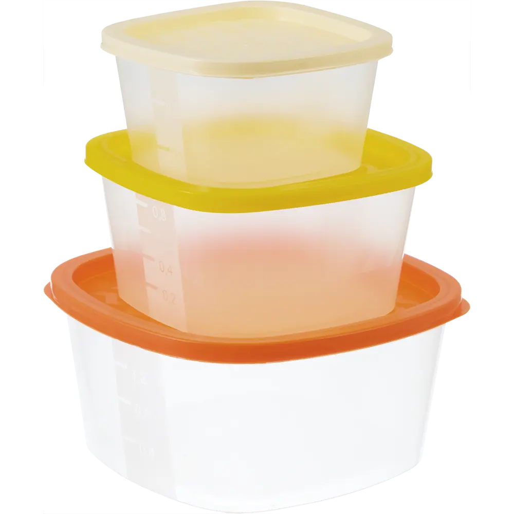 Набор контейнеров для пищевых продуктов Hitt Rainbow, 3 шт STLM-2154226