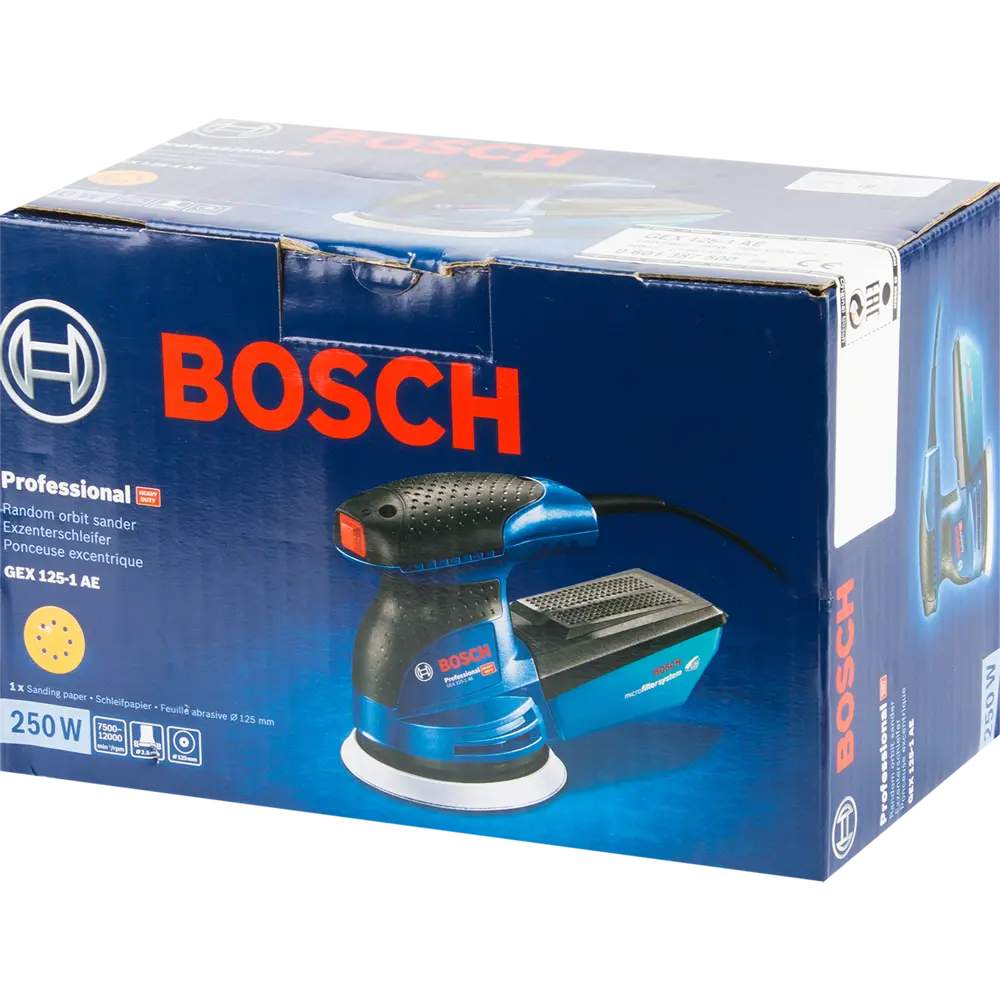 Эксцентриковая шлифмашина Bosch GEX 125-1AE, 0601387500, 125 мм, 250 Вт BOSCH PROFESSIONAL STLM-2176354 - Вид №6