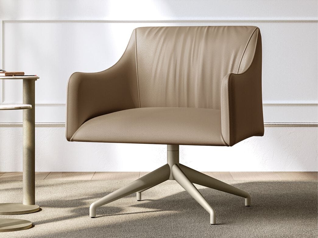 Кожаное вращающееся кресло с подлокотниками EFORMA Isidora ARCH-00111344 - Вид №1