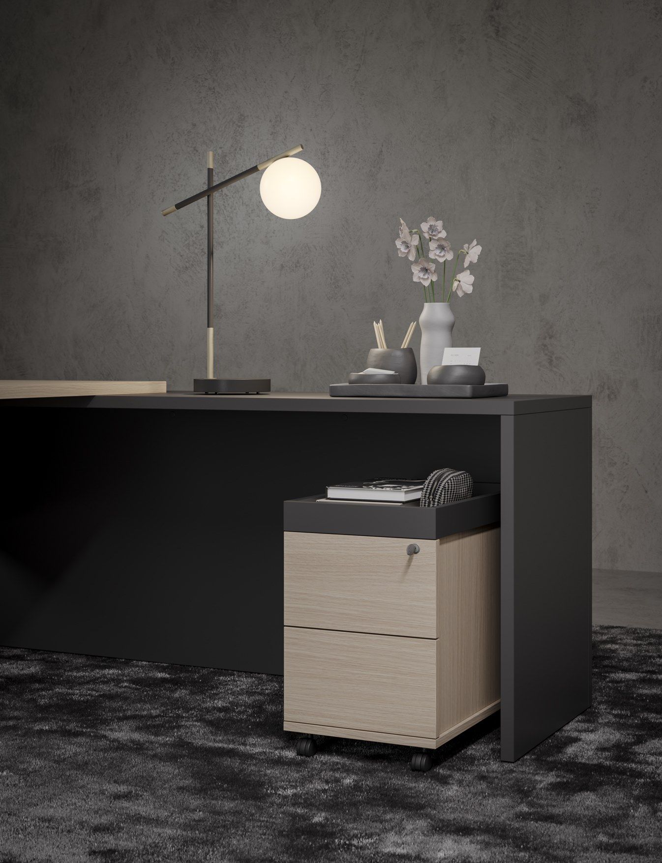 Прямоугольный рабочий стол Fenix-NTM® с системой кабельных втулок PROF ARCH-00051076 - Вид №3