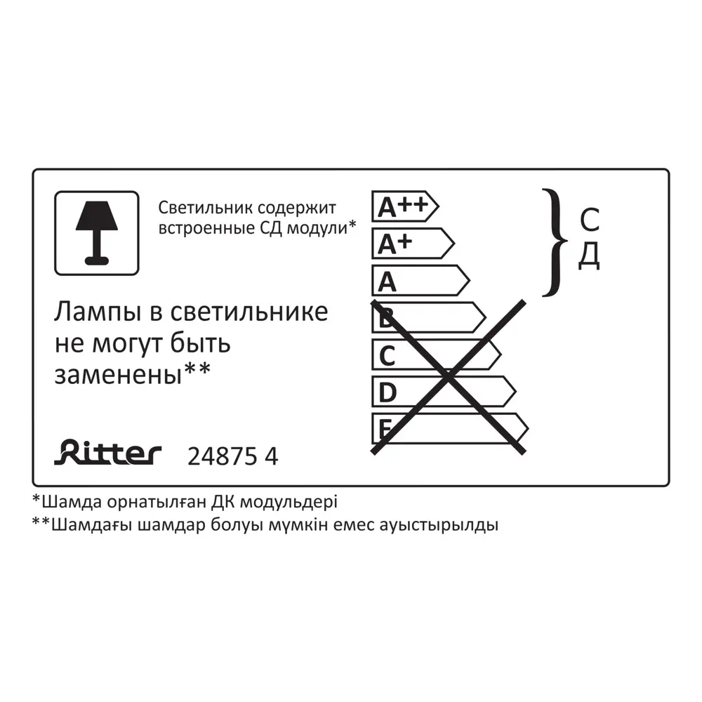 Светодиодная панель Ritter 36 Вт 596x596 мм призма 6500 К IP20 STLM-2026795 - Вид №11